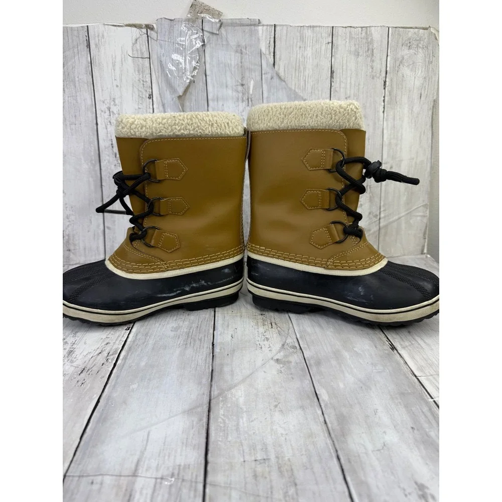 Sorel Yoot Pac TP Waterproof Winter Boots Tan Black NY1963-259 Youth 1